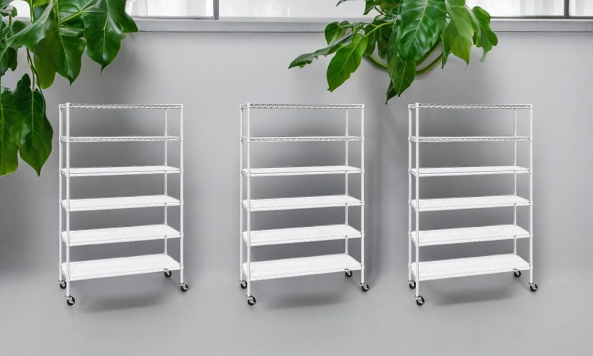 Generic Organize in Style with The Members Mark 6-Tier NSF Heavy Duty Wire Shelving, 47.75"" W x 18"" D x 75.5"" H (White, 3 PACK)
