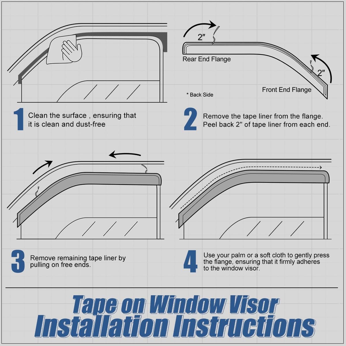 Auto Dynasty Set of 4 Carbon Fiber Pattern Window Visors Compatible with 1988-2000 Chevy GMC C1500 C2500 C3500 K1500 K2500 K3500, Tape-On Rain Guards Shield Vent Shade Deflector Glossy Black