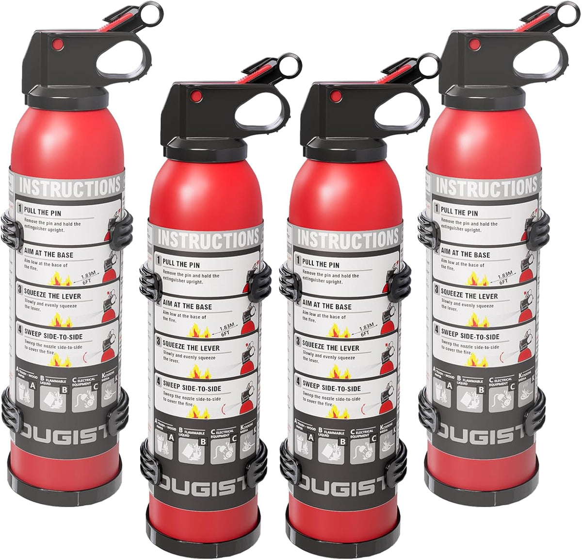 Dry Stop Fire Extinguisher for Home & Vehicle - 600g Dry Chemical Powder Fire Extinguisher | Grease & Electrical Fire Extinguisher for Kitchen, Car, Portable (4-Pack)