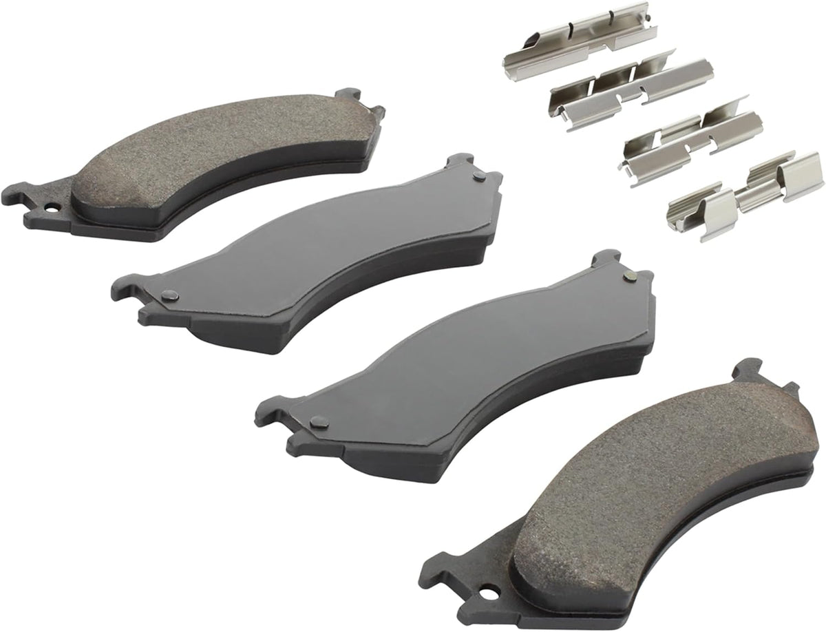 Premium Semi-Metallic Rear Brake Pads (1001-0802M) Compatible with 1999-2007 Ford (E-150/E-250/E-250 Econoline/E-350 Club Wagon/E-350 Econoline/E-350 Super Duty & More)