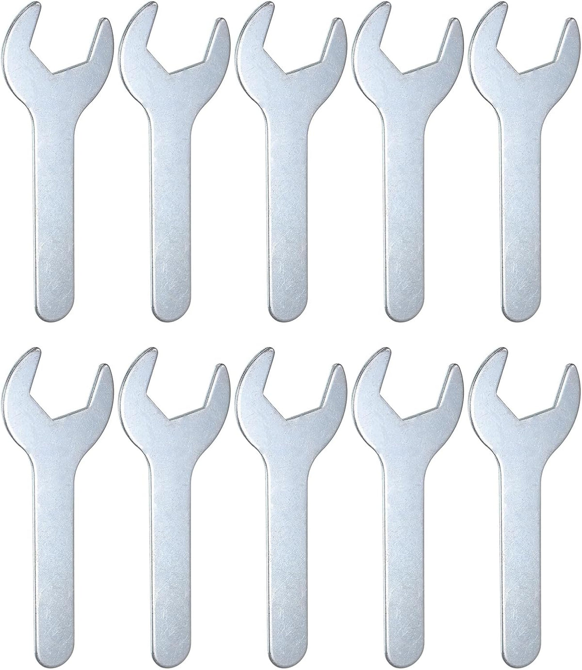 HARFINGTON 10pcs Small Wrench 24x120x2.3mm Metric U-Shaped Single Open Ended Spanner Super Thin Flat Head Galvanizing Wrench for Automotive Repair Furniture Assembly