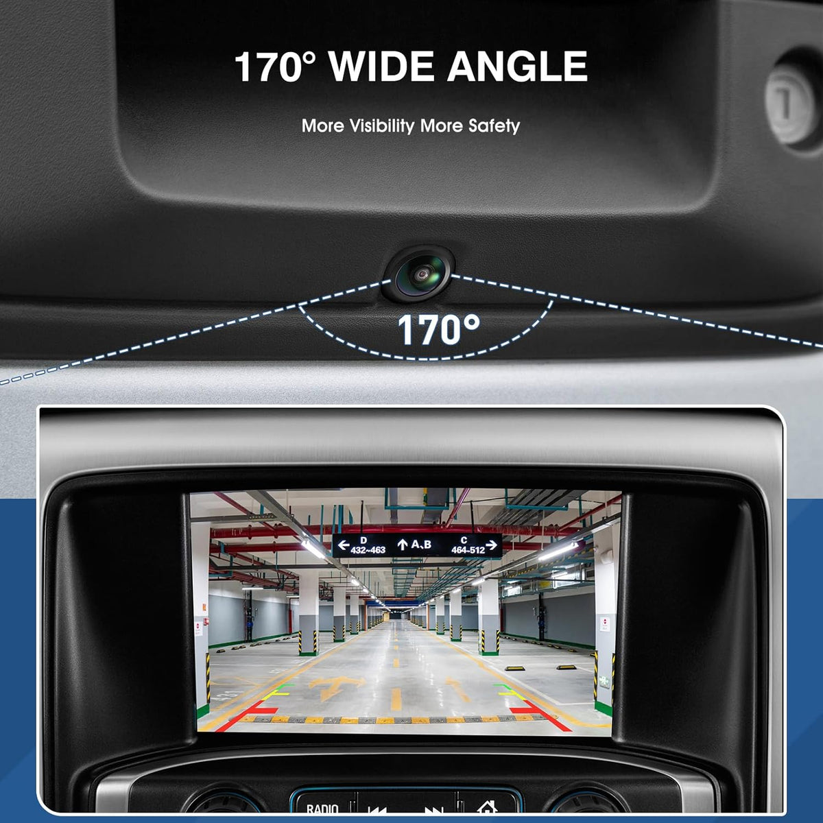Rear View Backup Reverse Camera Fit for Chevrolet Silverado Cheyenne Fit for GMC Sierra 1500 2500 HD 3500 HD 2014 2015,Safety Parking Back Up Assist Camera OE Number 23306741 22803702