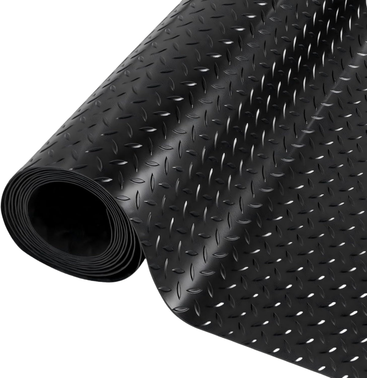 Nisorpa 16'5'' x 3'4'' Diamond Plate Flooring Roll, Rubber Garage Floor Mat, Non-Slip Floor Protector Rolls for Garage Under Car Warehouse Industry