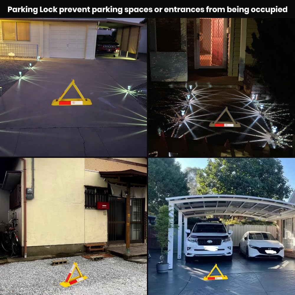 Foldable Parking Barrier,Car Parking Lock Manual Lockable Parking Space Block with Keys,Private Parking Space Lock for Shopping Malls, Hotels,Office,Airports