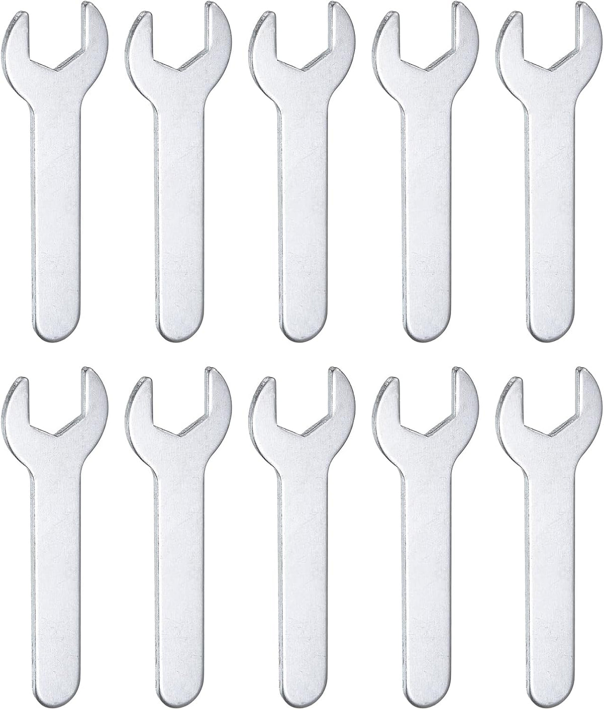 HARFINGTON 10pcs Small Wrench 12x70x2mm Metric U-Shaped Single Open Ended Spanner Super Thin Flat Head Galvanizing Wrench for Automotive Repair Furniture Assembly