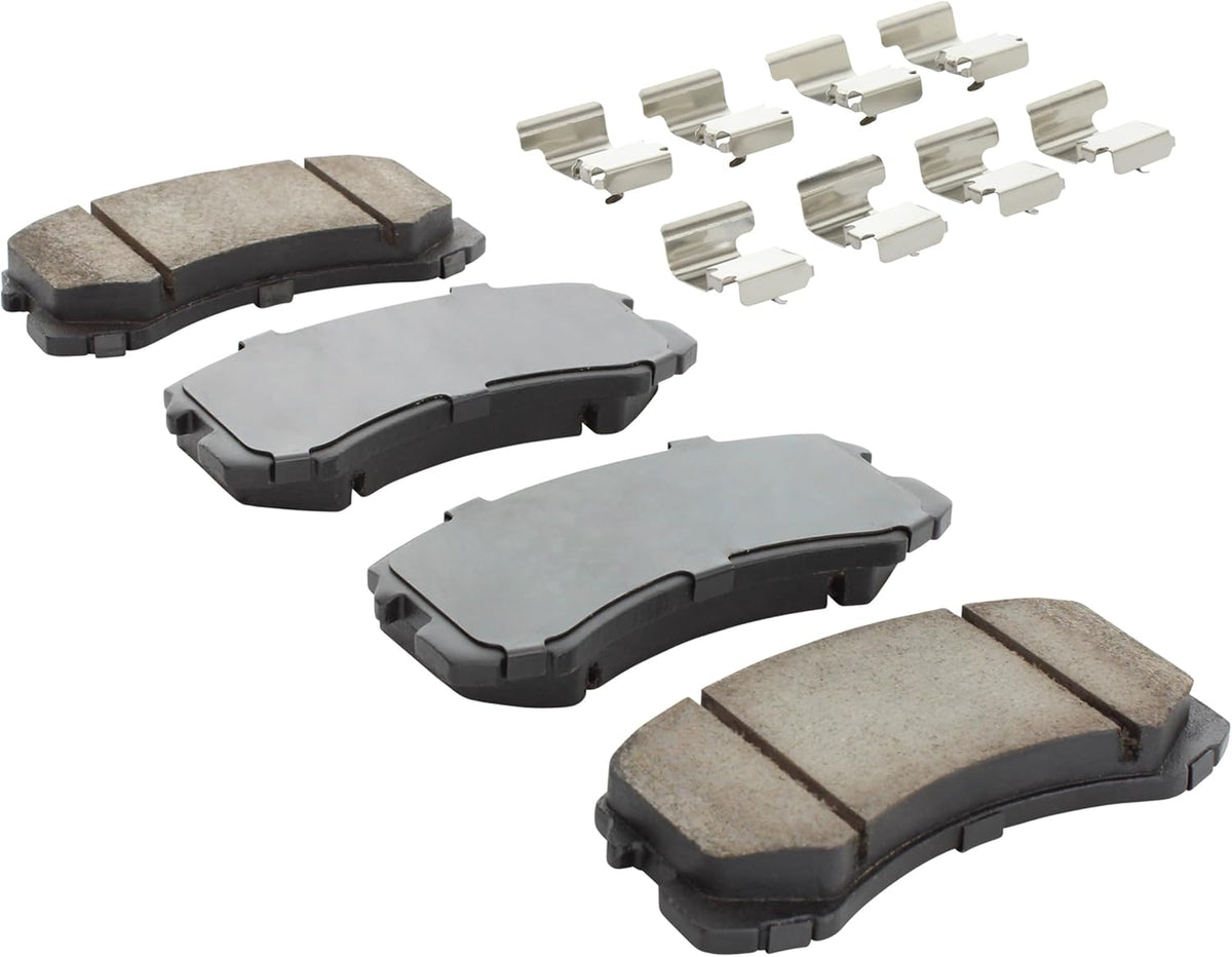 Premium Semi-Metallic Front Brake Pads (1001-0904M) Compatible with Mitsubishi Lancer 2002-2007