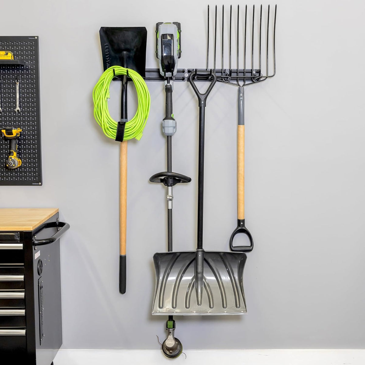 StoreYourBoard 32'' Modular Garage Tool Organizer Wall Mount – Adjustable Garden Tool Rack for Garage Organization and Storage, Heavy-Duty Steel Wall Tool Organizer, Holds 300 lbs