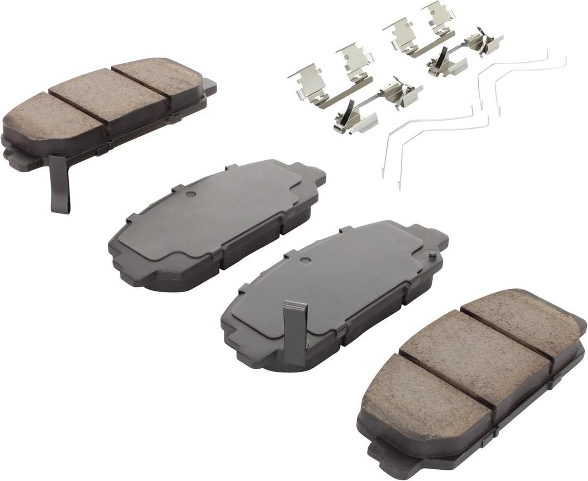 Premium Semi-Metallic Front Brake Pads (1001-1697M) Compatible with Acura ILX 2016-2022, Acura RDX 2013-2018, Acura RLX 2014-2020, Honda Accord 2016-2017, Honda Civic 2017-2020
