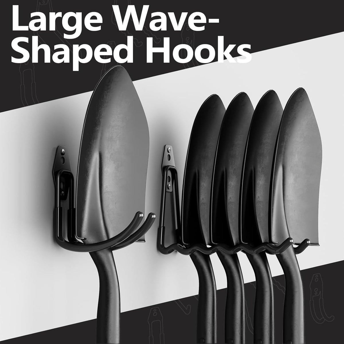 Garage Storage Hooks, 12 Pack Steel Heavy Duty Wall Mount Hooks for Hanging Bike, Ladder, Garden Tools