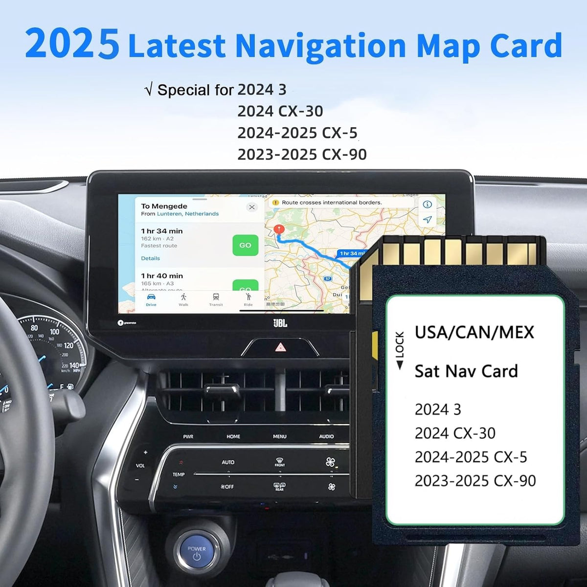 2025 Upgraded KMV6 66 EZ1B Navigation SD Card Map USA/CAN/MEX CX-5(2024-2025), CX-30/Model 3(2024), CX-90(2023-2025), KMV66Z1B Latest Navigation SD Card