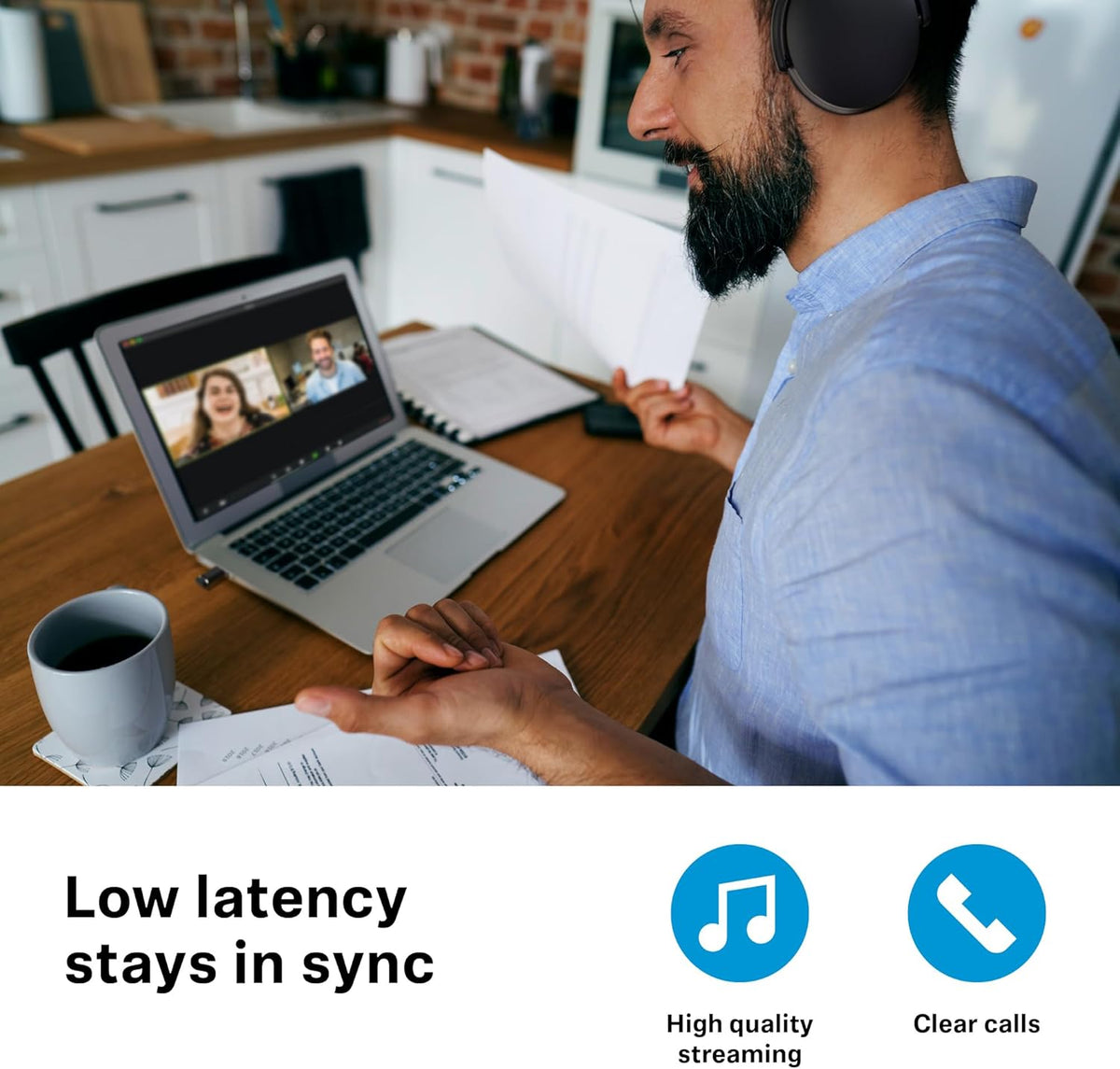Sennheiser ACCENTUM Wireless Bluetooth Headphones - 50-Hour Battery Life, Audio, Hybrid Noise Cancelling (ANC), All-Day Comfort and Clear Voice Pick-up for Calls, Black/Copper