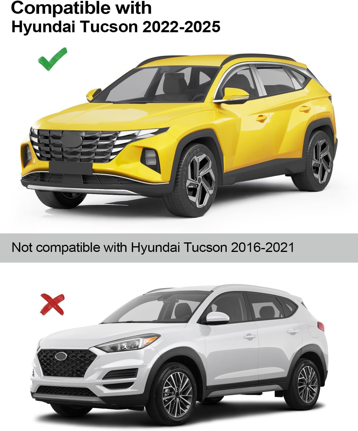 in-Channel Window Rain Guards Fit for Hyundai Tucson 2022 2023 2024 2025 Extra Durable Window Deflectors Vent Visors Shades Car Accessories Visors Rain Guards -4 pcs