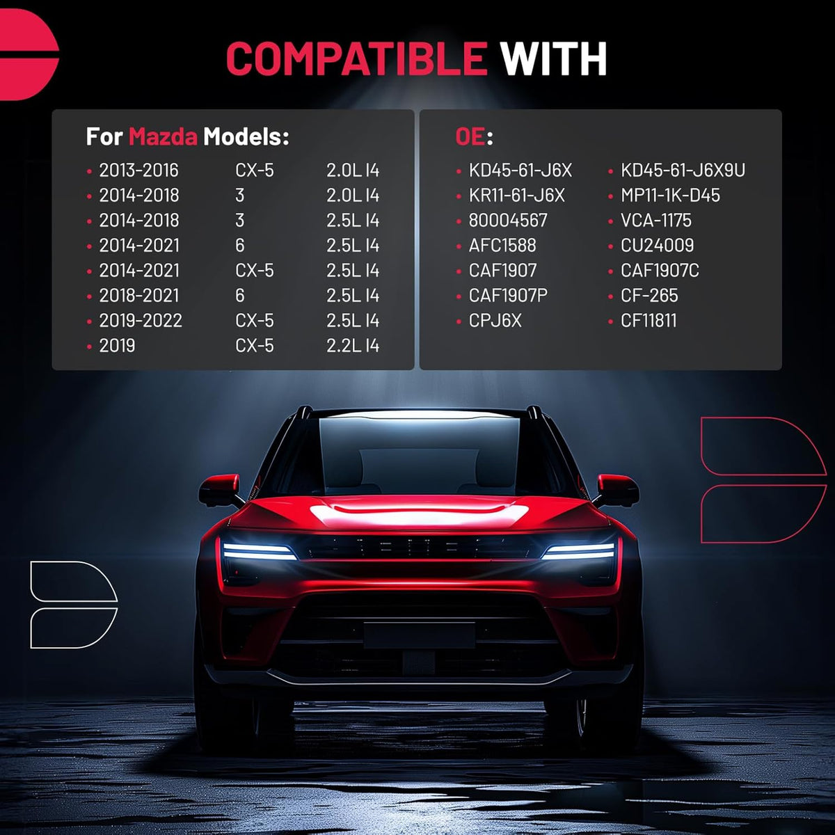 BDFHYK 1PC CF11811 Cabin Air Filter with Activated Carbon Compatible with Mazda 3 2014-2018, 6 2014-2021, CX-5 2013-2022