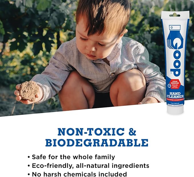 GOOP Original Multi-Purpose Waterless Hand Cleaner and Stain Remover - 5 oz Tube (Pack of 2)