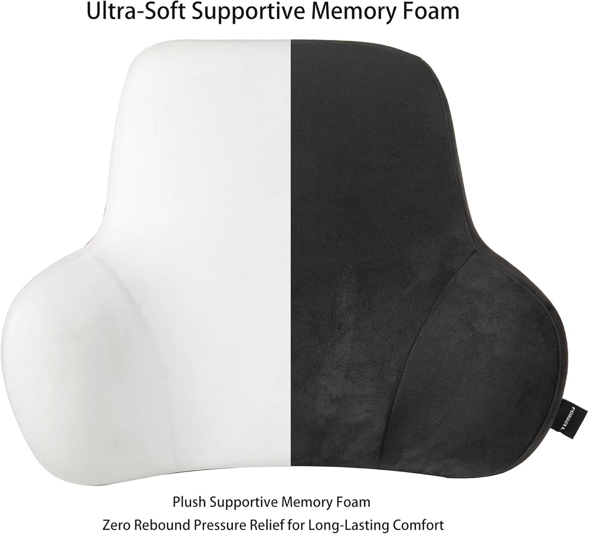 Soft Memory Foam Lumbar Support Pillow for Car Seat with Velvety Suede Cover – Comfortable Back Cushion for Drivers and Passengers
