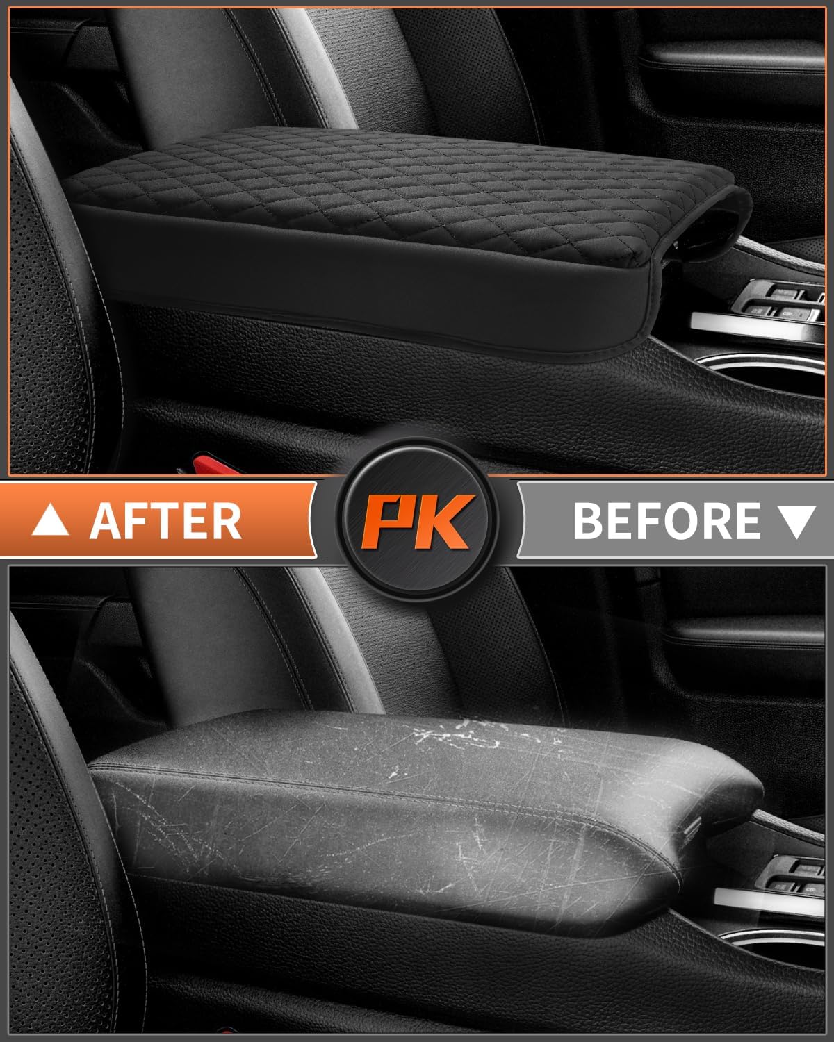 Shademax Custom for Honda Pilot Center Console Cover,Armrest Cover for Honda Pilot/Ridgeline/Passport Accessories 2023-2025 2026 Arm Rest Cushion Pad Console Lid Cover PU Leather Black