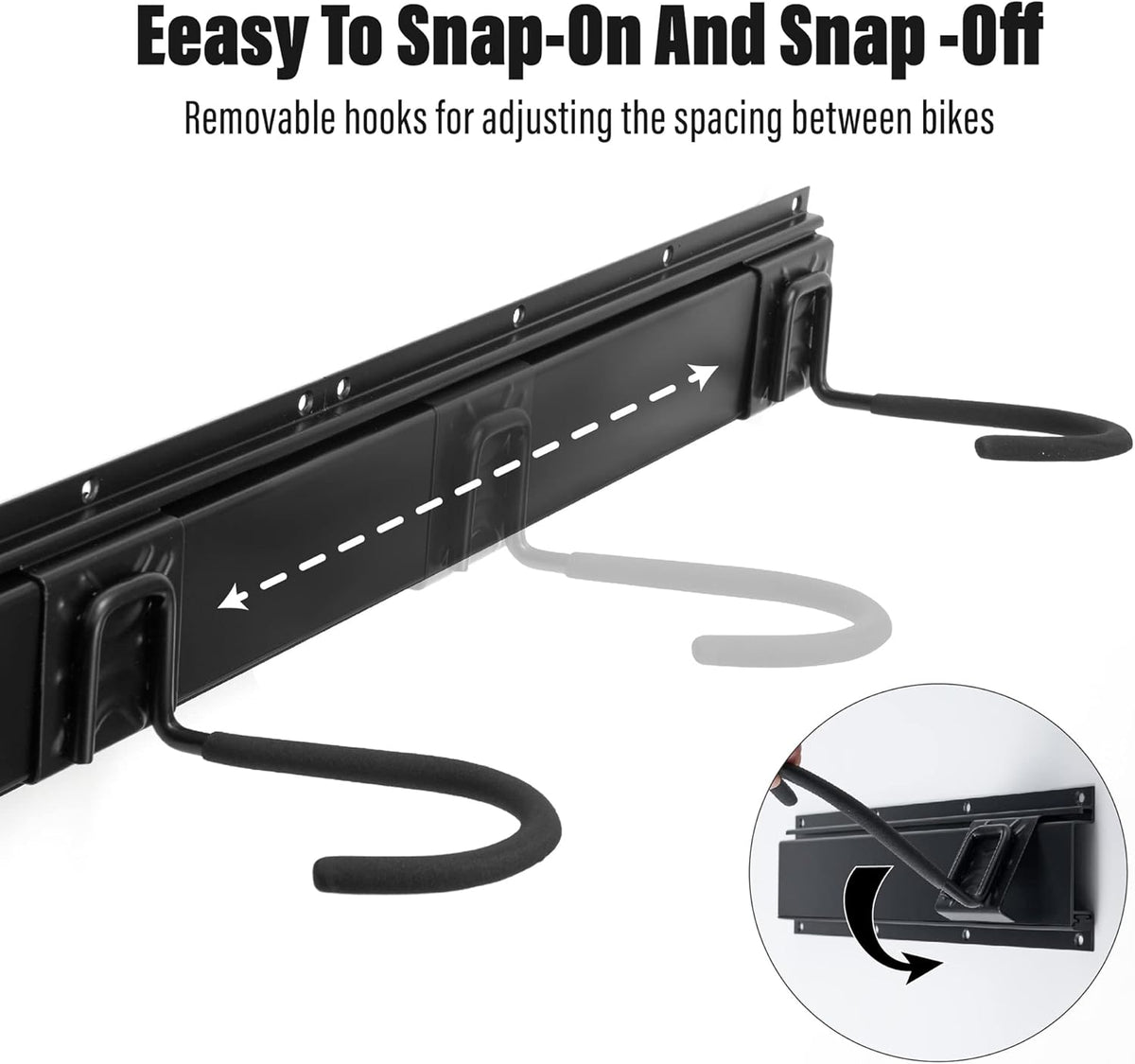 Sinoer Bike Storage Rack 6 Bike Wall Storage Rack and 3 Helmets, Heavy Duty Powder Coated Steel, Bike Rack Holds up to 66lbsfor Mountain Bikes, Multiple Bicycles,Road Bikes