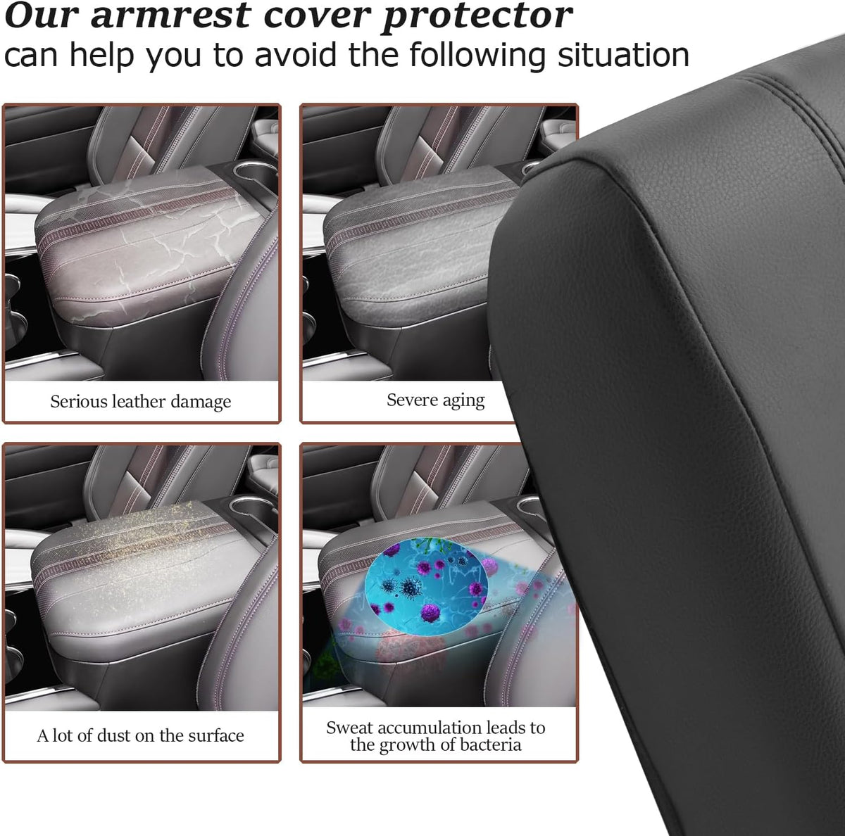 SKTU 2025 Tahoe Center Console Cover for 2025+ Chevrolet Tahoe/Chevrolet Suburban Armrest Cover 2025 Chevy Tahoe/Chevy Suburban Seat Box Cover 2025 Chevy Tahoe Accessories Center Console Cushion
