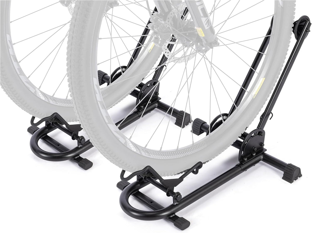 Indoor Bike Floor Stand - Bike Stand Rack for Garage/Home - Bike Storage Bicycle Parking Rack Fit 26”-29” Mountain Road Bikes (2 Bike Rack)