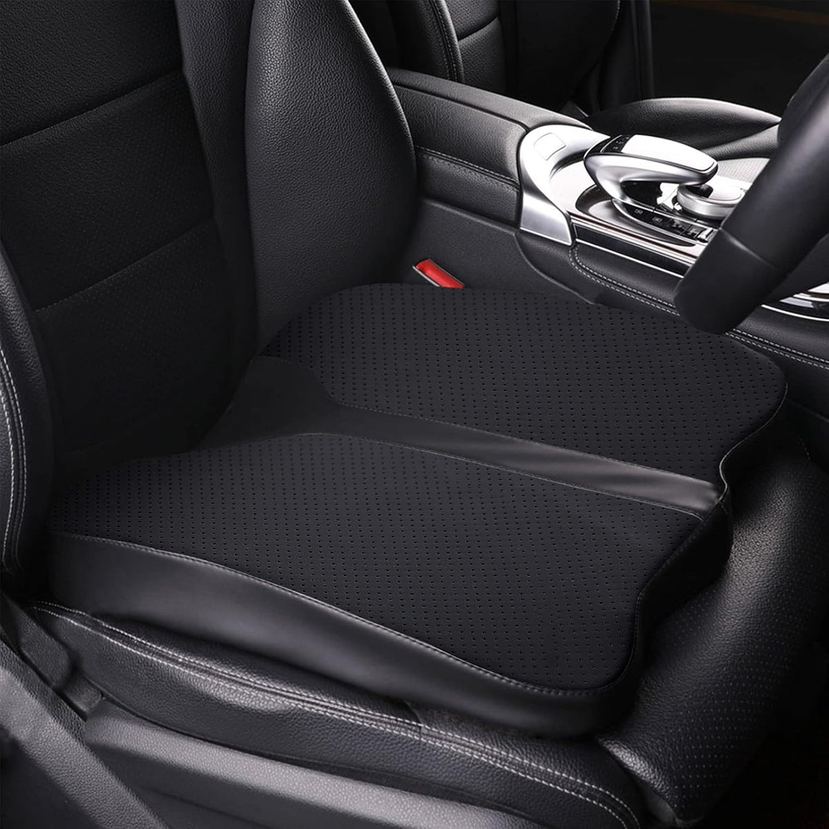 Car Seat Cushion - Comfort Memory Foam Seat Cushion for Car Seat Driver, Tailbone (Coccyx) Pain Relief Pad, Car Seat Cushions for Driving, Office Chair Cushion (Black)