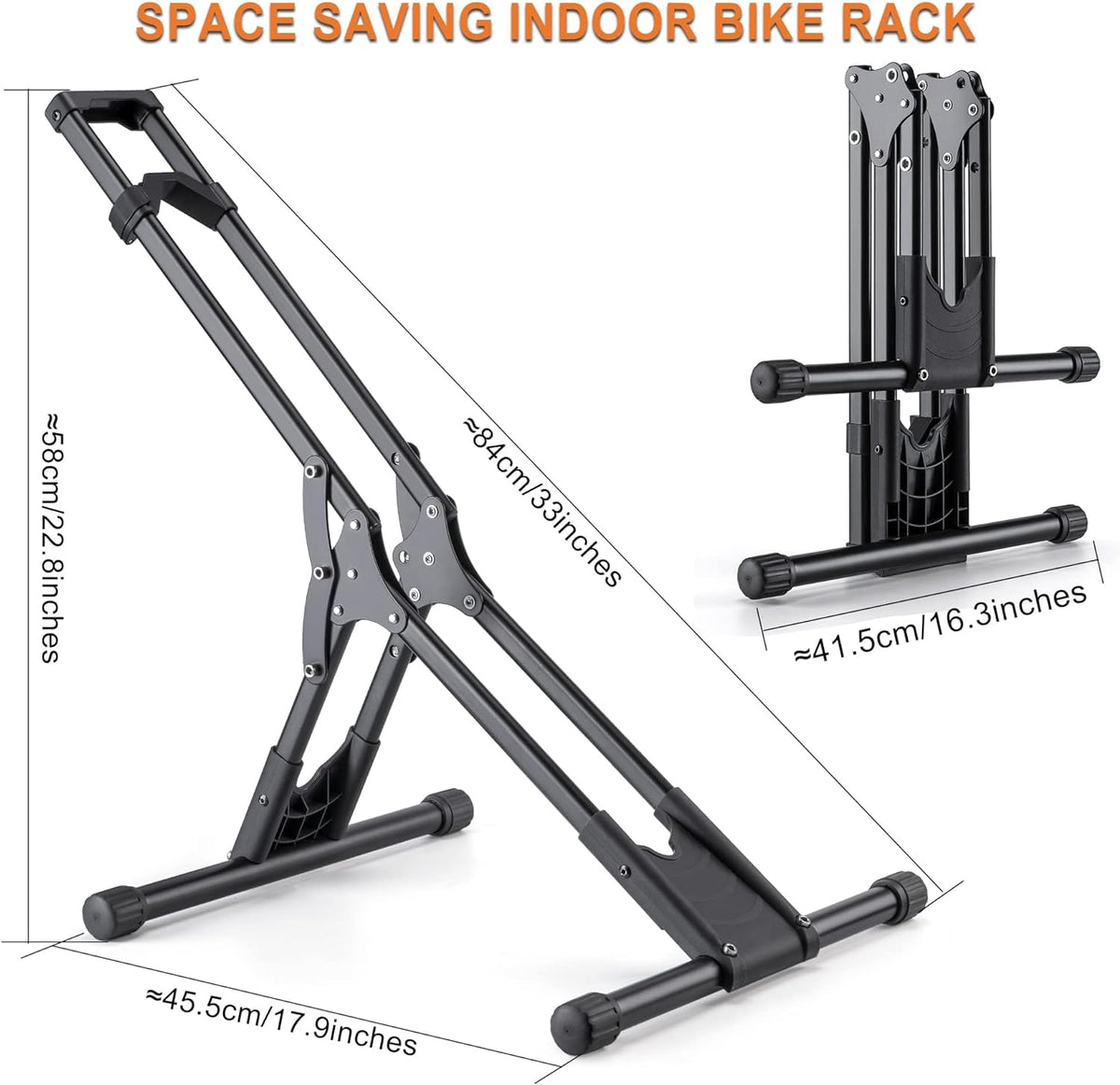 Bike Floor Stand Rack- Indoor Bike Stand for Garage/Home - Bike Storage Bicycle Parking Rack Fit 20”-29” Mountain Road Bikes (2 Bike Rack)