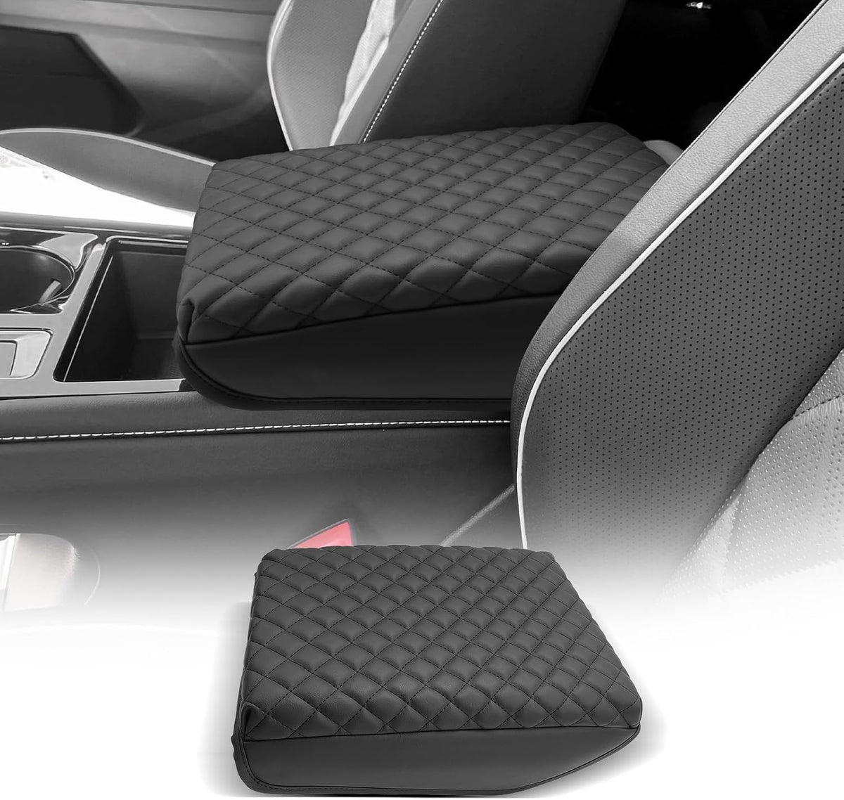 CDEFG for Volkswagen Atlas 2024 2025 Center Console Cover Armrest Box Cover for VW Atlas (SE, Peak Edition, SEL, Cross Sport, SEL Premium R-Line) Accessories Console Arm Rest Protector