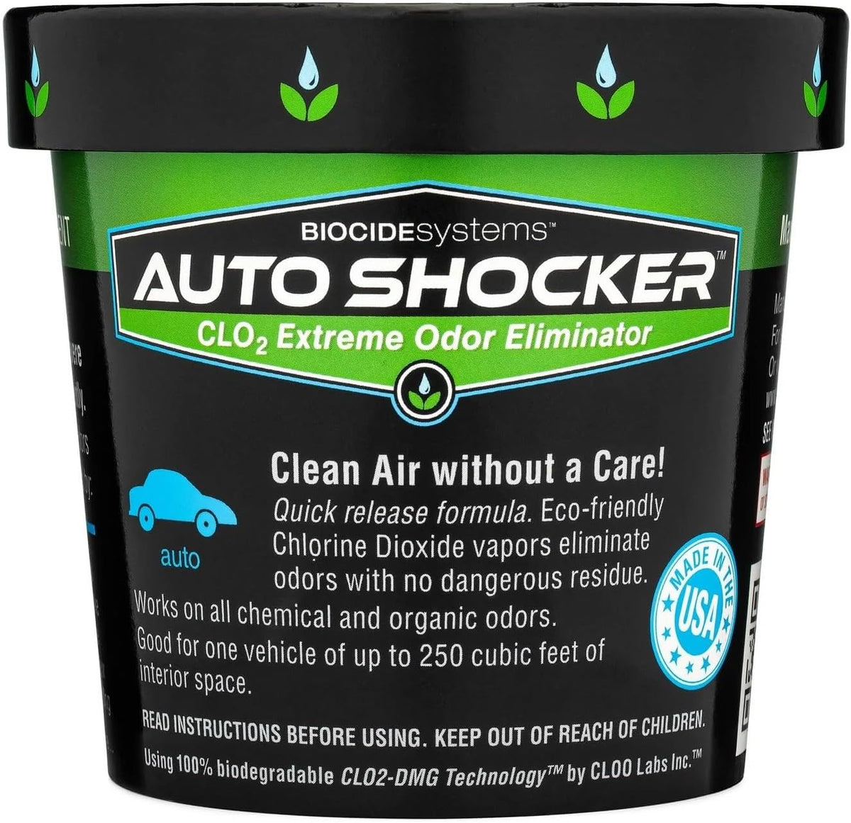 Auto Shocker Strong Car Odor Eliminator, Eco-Friendly Chlorine Dioxide Odor Bomb for Vehicle Interior Up to 250 Cubic Feet