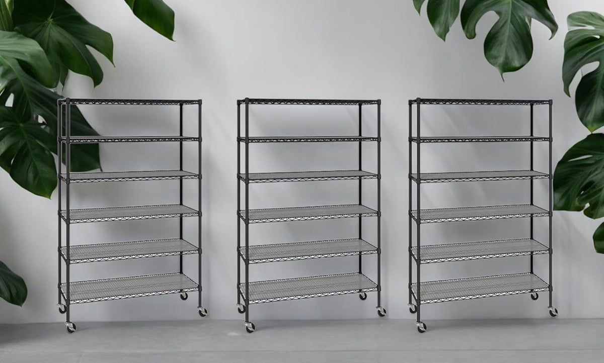Generic Organize in Style with The Members Mark 6-Tier NSF Heavy Duty Wire Shelving, 47.75"" W x 18"" D x 75.5"" H (Graphite, 3 PACK)
