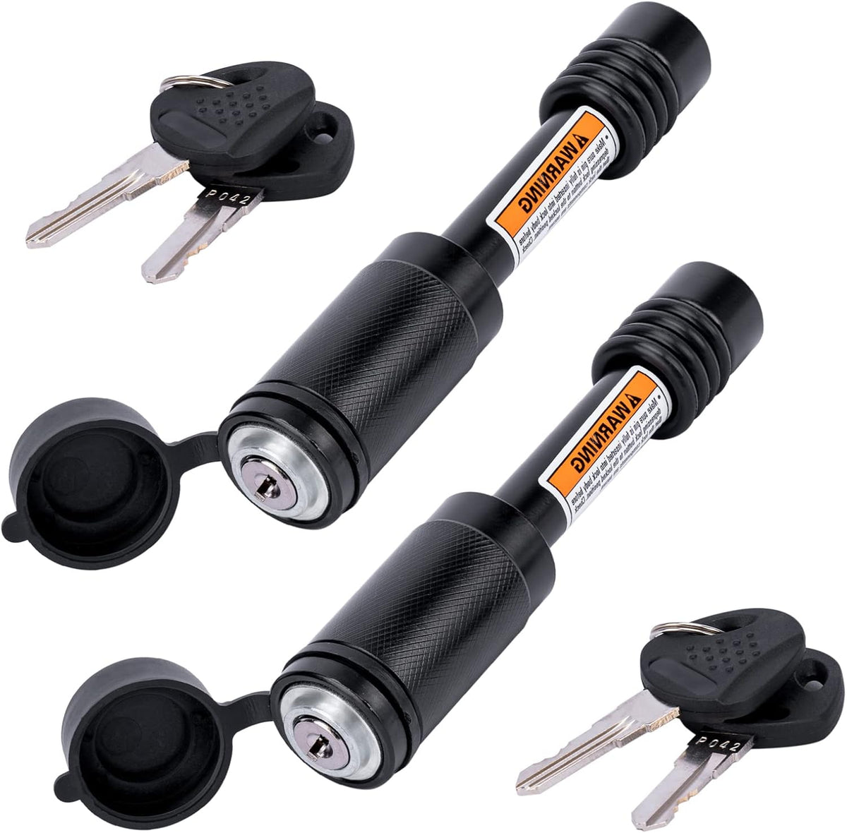 Trailer Hitch Locks, Hitch Lock with 5/8'' Pin Fits Class III IV 2" Hitch Receivers, Locking Hitch Pin with Anti-Rattle O-Rings for Trailer Truck Car Boat (2 Pack)