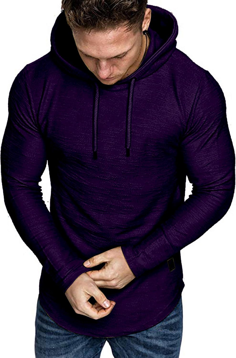 Lexiart Mens Fashion Athletic Hoodies Sport Sweatshirt Solid Color Fleece Pullover