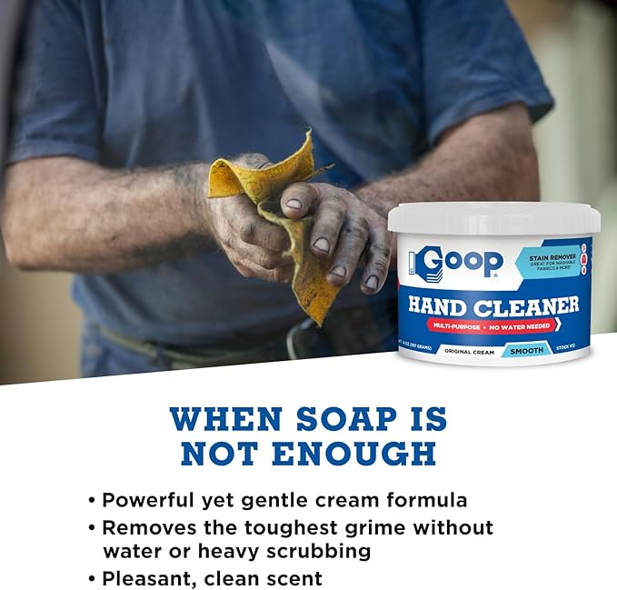 GOOP Original Multi-Purpose Waterless Hand Cleaner and Stain Remover - 14 oz Can (Pack of 2)