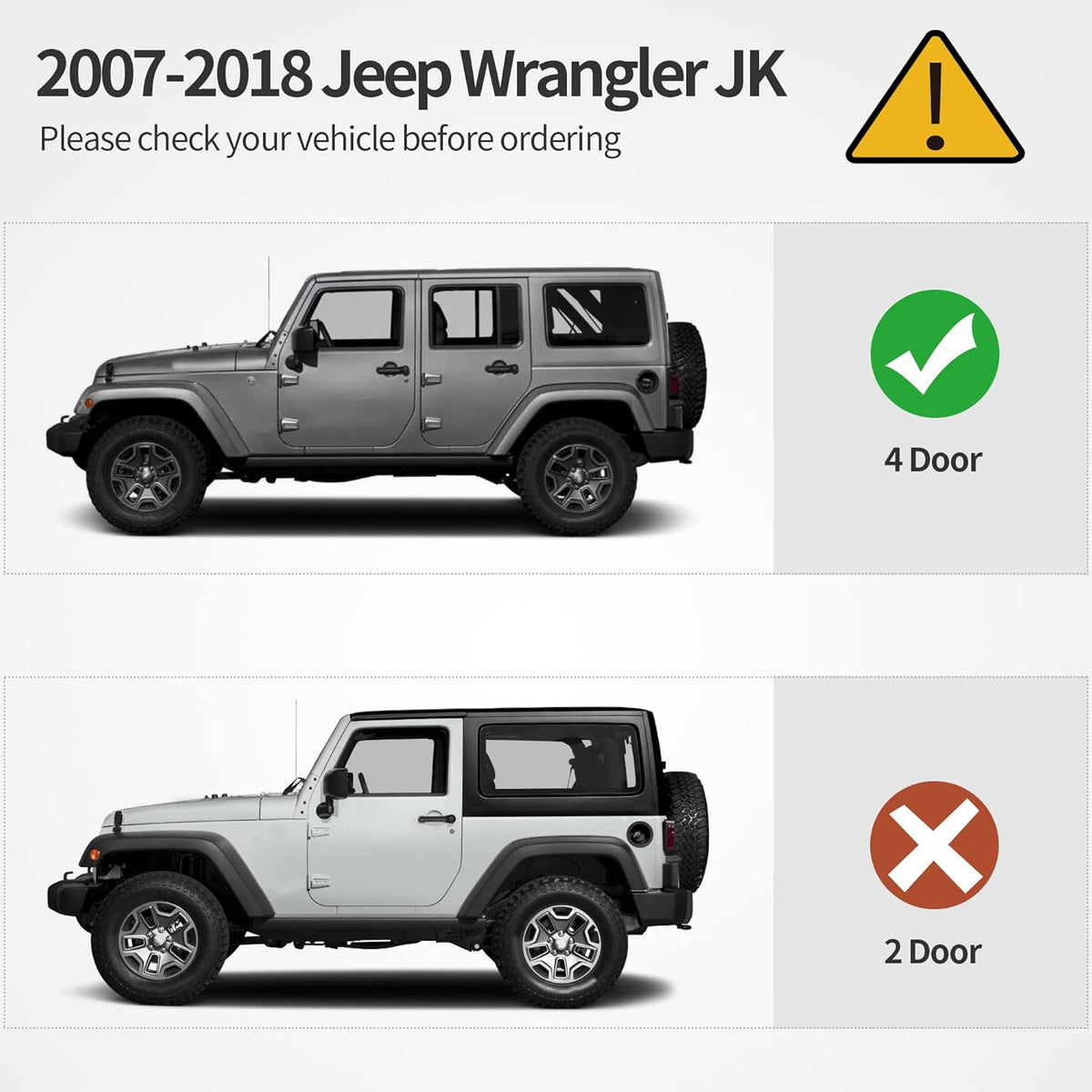 OEDRO 6 inch Running Boards, Drop Side Steps Compatible with 2007-2018 Jeep Wrangler JK Unlimited 4 Door, Steel Nerf Bar with Silver Paintable Step Plates