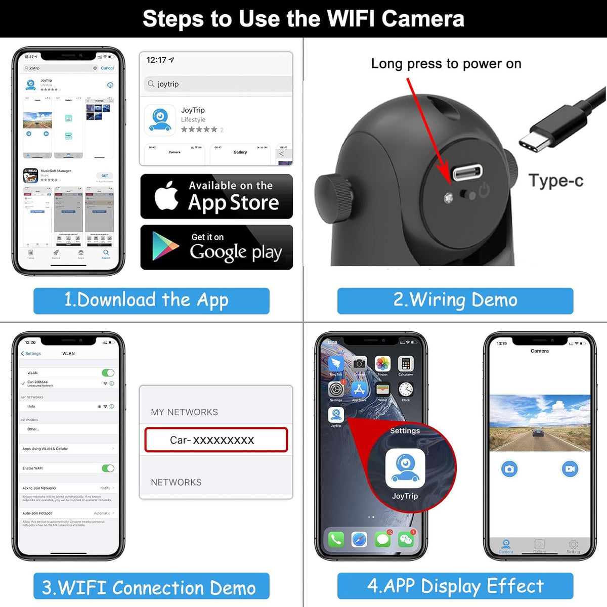 Wireless Magnetic Backup Camera for Trailers/RV/Camper - WiFi Rechargeable HD Night Vision, No Wiring/Drilling, Easy Hitch Alignment, Compatible with iPhone/Android/iPad (Gooseneck/Fifth Wheel)