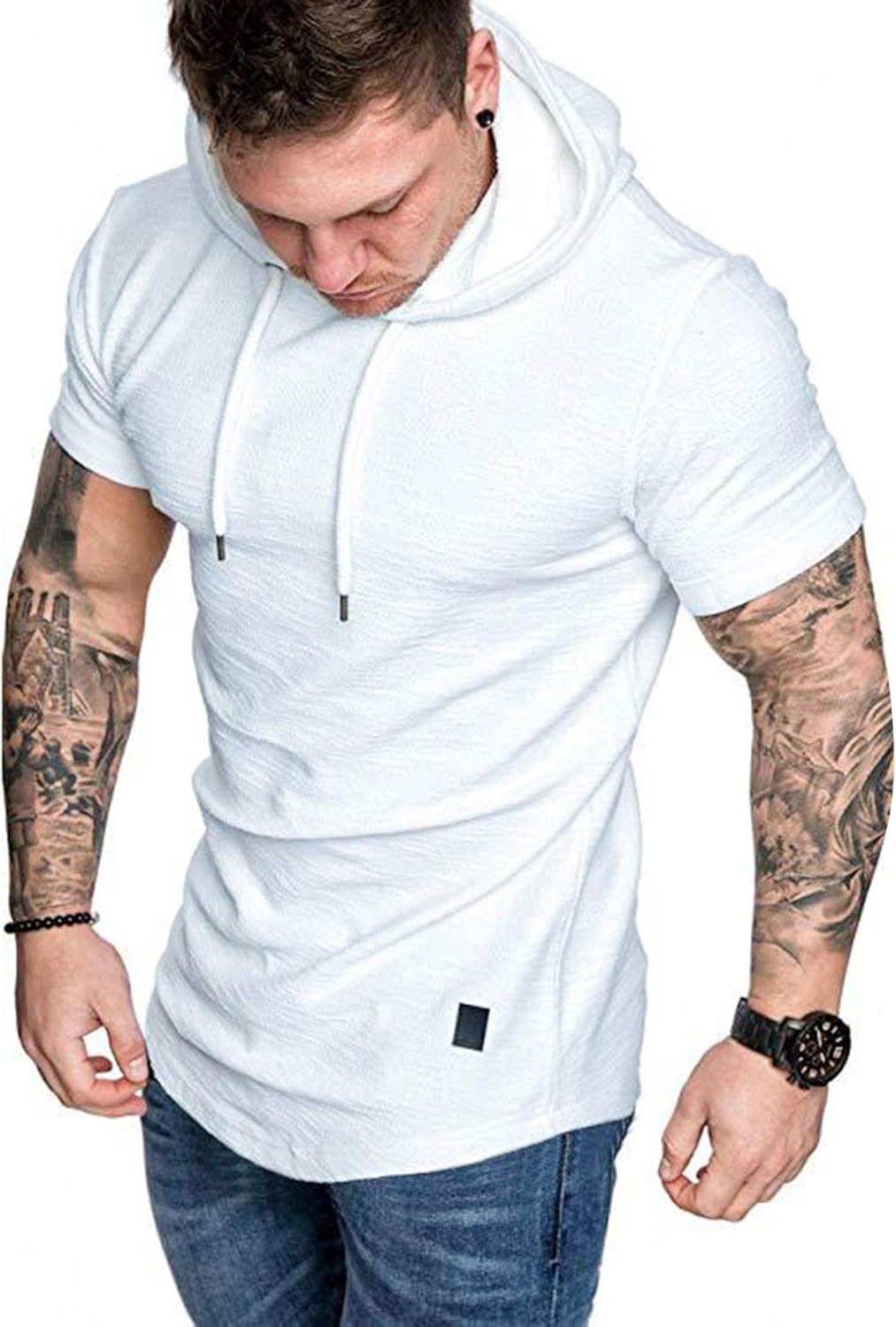 Lexiart Mens Fashion Athletic Hoodies Sport Sweatshirt Solid Color Fleece Pullover