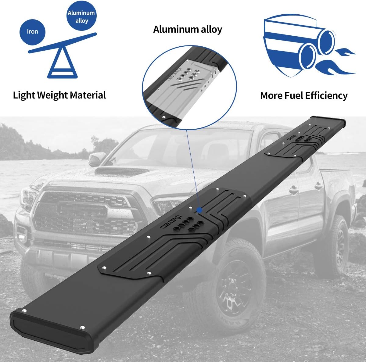 OEDRO Running Boards Compatible with 2019-2025 Chevy Silverado/GMC Sierra 1500, 2020-2025 2500HD 3500HD Crew Cab(Excl. 2019 1500 LD/Limited), Bolt-on Side Steps Steel Nerf Bars