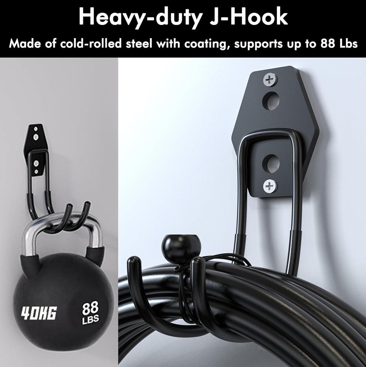Tesla Charger Holder Wall Mount EV Charger Holder, Tesla Charging Cable Organizer J1772 J-Hook Cord Hanger for All Electric Vehicle Mobile Connector Organizers