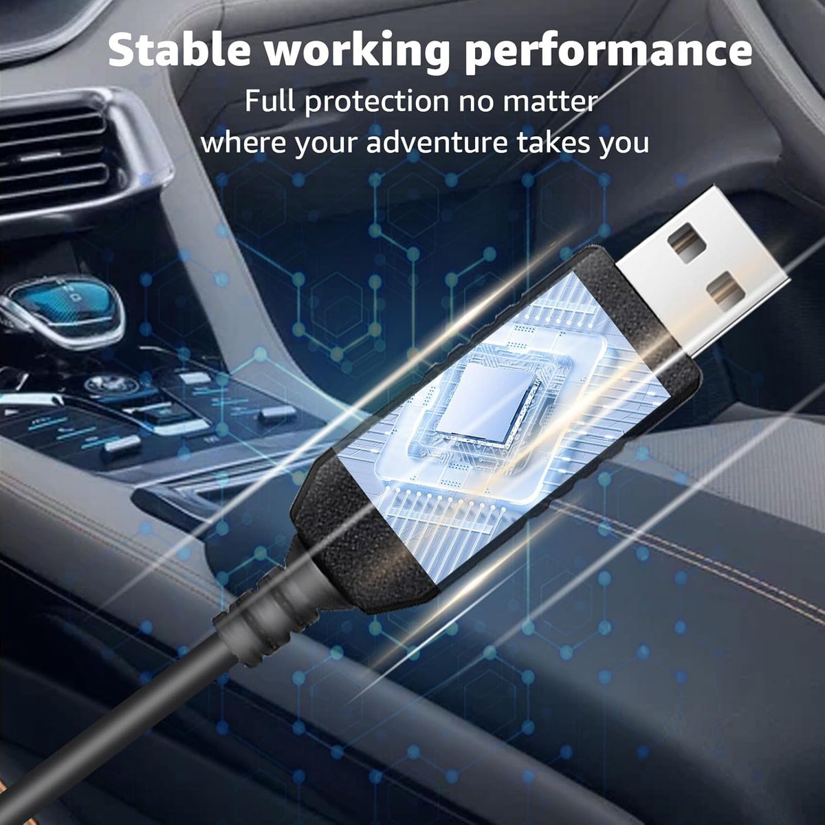 USB to RJ11 Plug Radar Detector Power Cable,USB 5V-12V Power Cable Compatible with Escort,Uniden,Radenso XP,Beltronics,Cobra & Whistler Radar Detectors (9.84FT Length)
