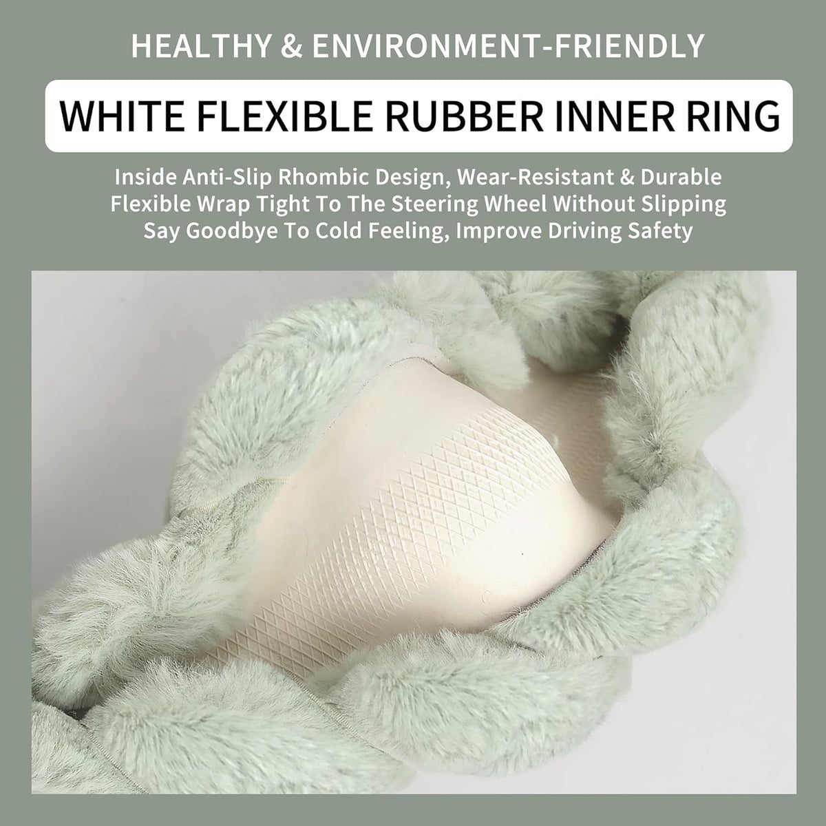 Luxury Fluffy Winter Car Steering Wheel Cover for Women Soft Warm Plush Cute Auto Accessories for Vehicle, Sedan, Universal, Fuzzy, Anti Slip, Pink, Standard Size, 14.75-15.15"