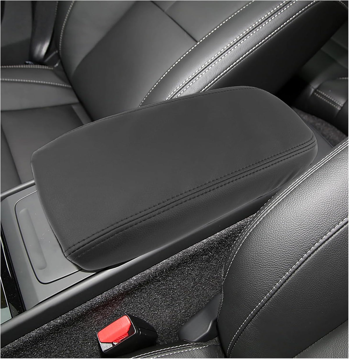 SXCY for 2025 XC40 Armrest Cover for Volvo XC40 2018-2025 Accessories 2025 XC40 Center Console Cover 2025 XC40 Middle Console Cover (Black Line Thin Cover)