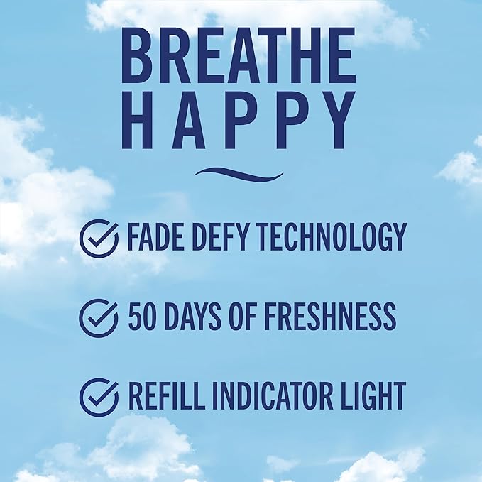 Febreze Plug in Air Fresheners, Linen & Sky Scent, Odor Eliminator for Strong Odors, 1 Warmer + 2 Oil Refills