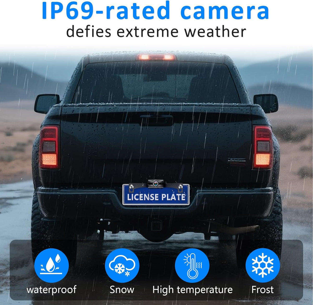 Wireless Backup Camera for Trucks - 7 Inch Monitor, HD 1080P, Color Night Vision, 2 Channels, IP69 Waterproof Backup Camera for Pickups, Cars - Easy Install for Towing & Parking