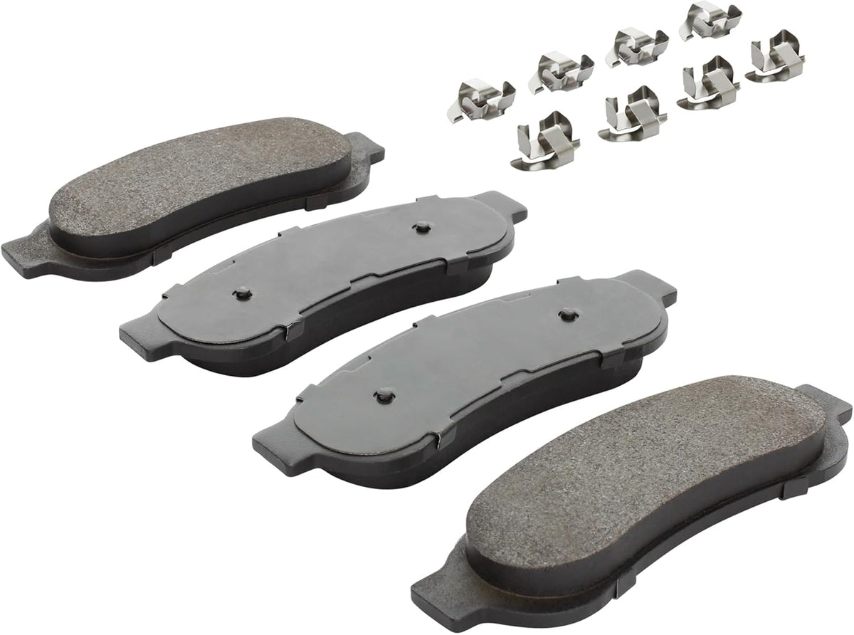 Premium Semi-Metallic Rear Brake Pads (1001-1067M) Compatible with Ford F-250 Super Duty 2008-2008, Ford F-350 Super Duty 2005-2009, Ford Lobo 2010-2012