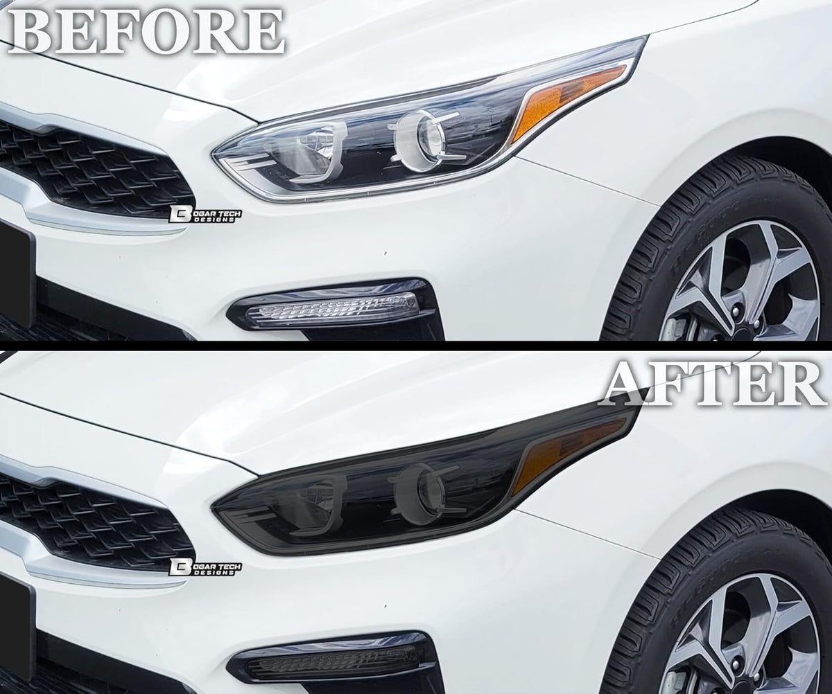 BOGAR TECH DESIGNS Full Headlight Head Light Tint Kit Compatible with Kia Forte 2019-2021, Dark Smoke