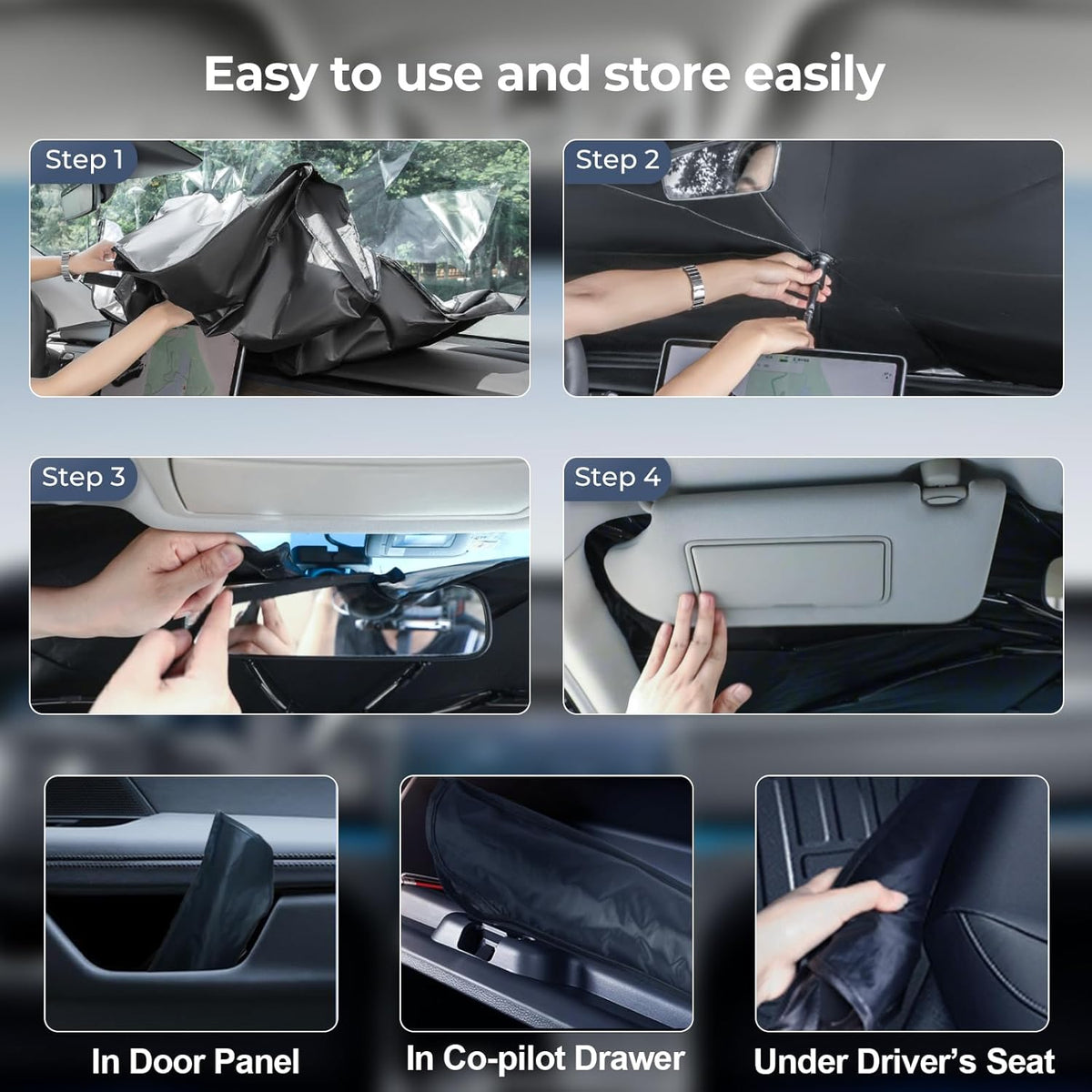 Windshield Sun Shade Umbrella: for Nissan Sentra-2020-2024 2025 - Front Custom Car Window Shades - Foldable Sentra Sedan Sunshades Block UV Keep Cool