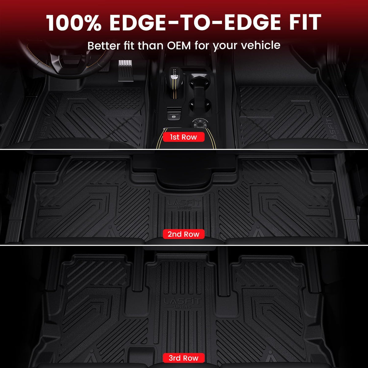 LASFIT Floor Mats & Cargo Mat Fit for Mazda CX-30 2025-2020 Custom Fit TPE All Weather Car Mats 2025 2024 2023 2022 2021 2020 Floor Liners & Trunk Mat Full Set Accessories for Mazda CX30, Black