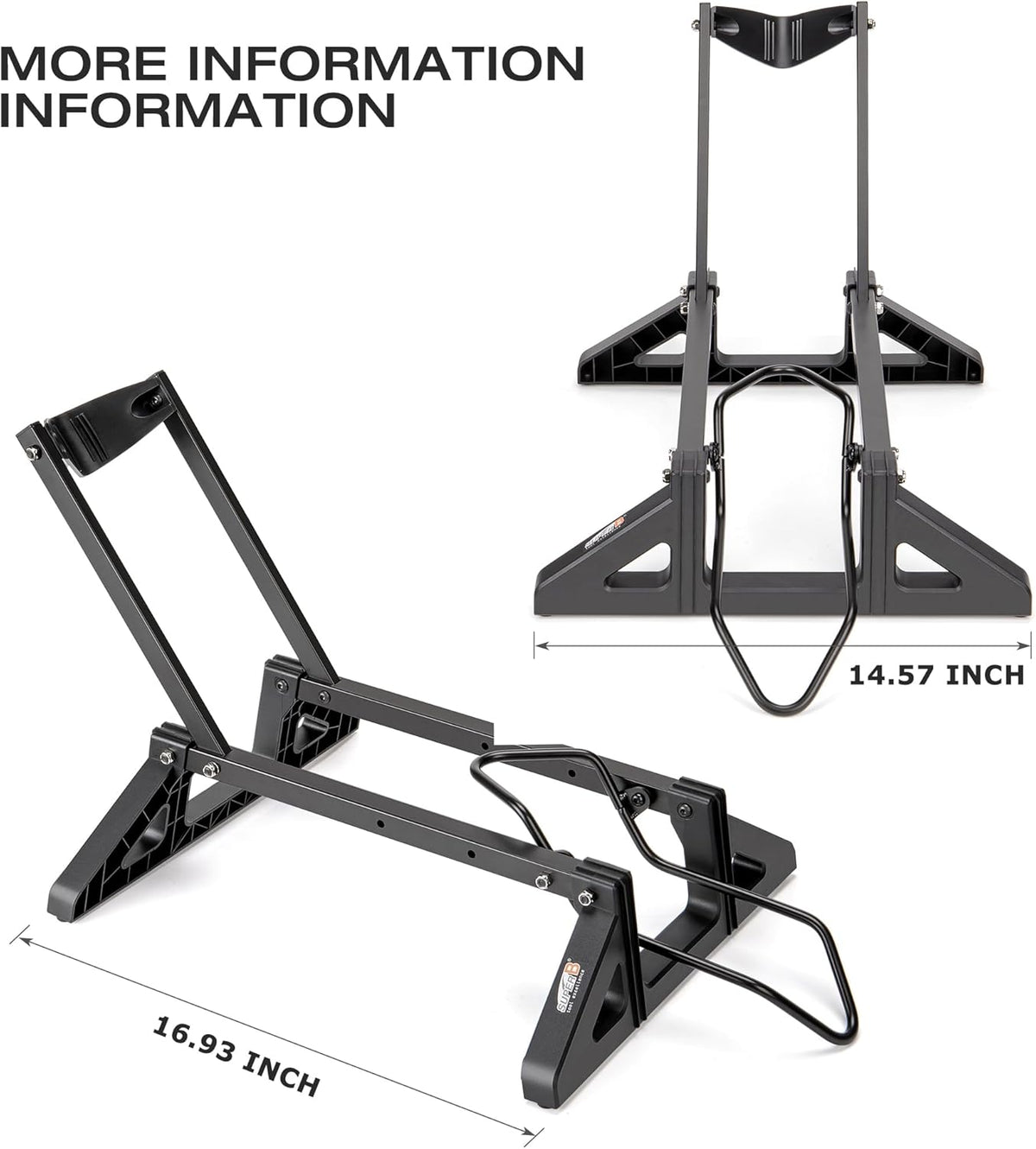 Bike Floor Stand Rack- Indoor Bike Stand for Garage/Home - Bike Storage Bicycle Parking Rack Fit 20”-29” Mountain Road Bikes E-Bike / Fat Bike (TB-1957)