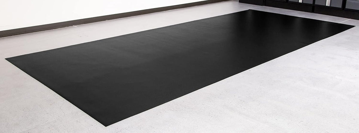 G-Floor Ceramic Texture Vinyl Garage Flooring Mat (8'6" x 22', Midnight Black) - Solid Polyvinyl Construction for Superior Garage Floor Protection