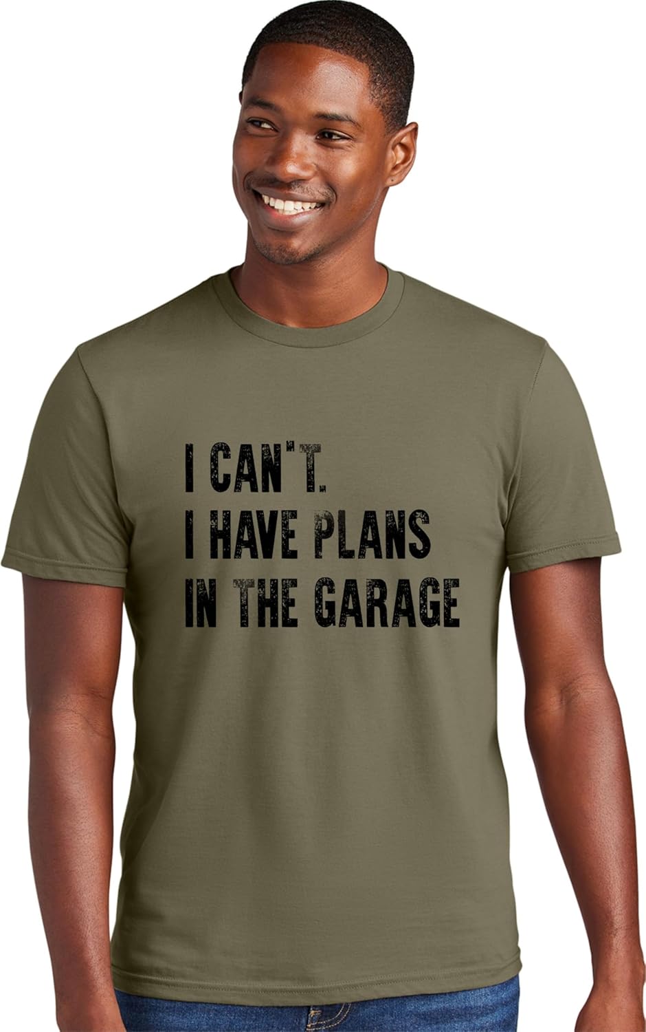Go All Out Adult I Can't I Have Plans in The Garage Funny Dad Gift Deluxe Soft T-Shirt