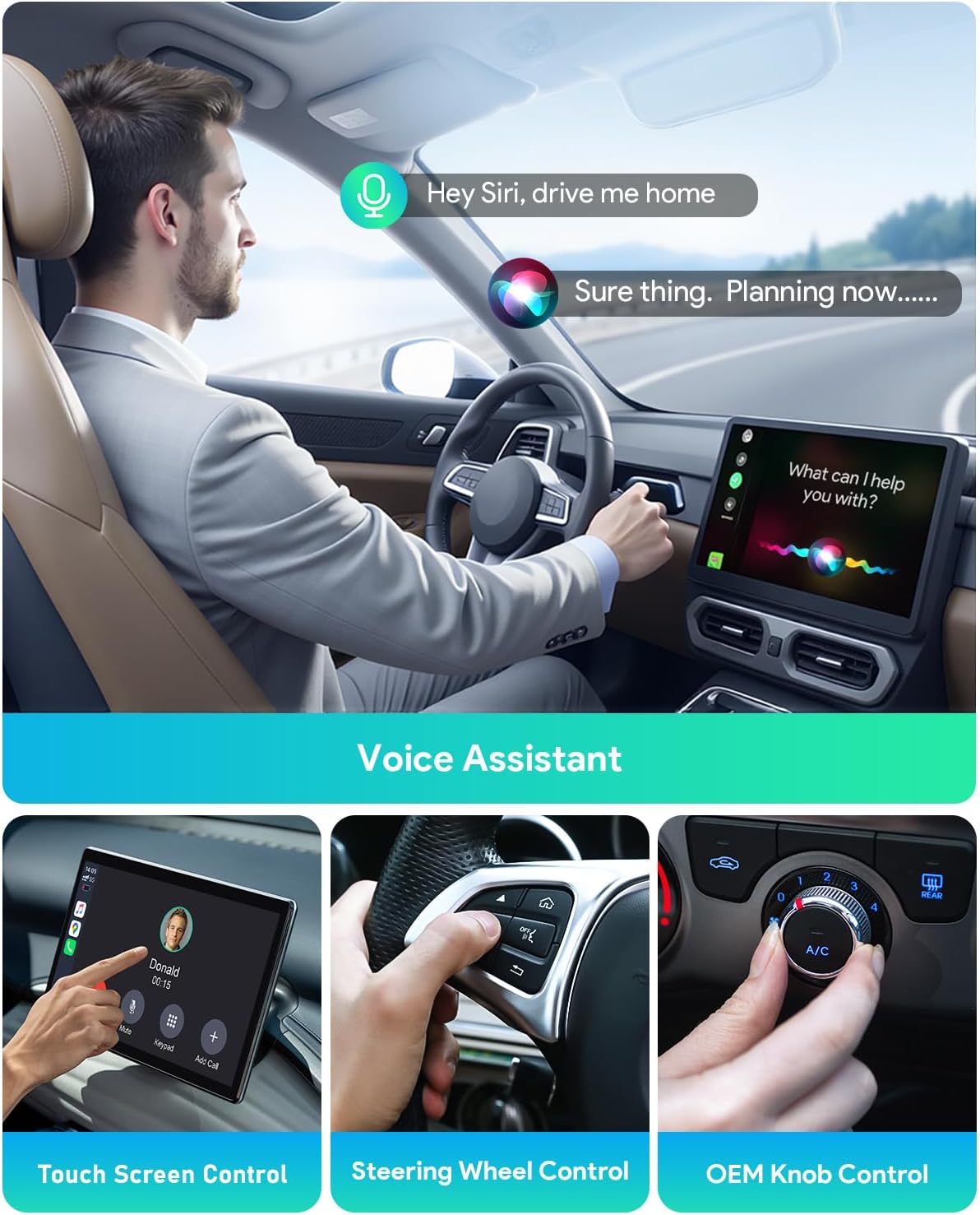 FAHREN 3rd-Gen Wireless CarPlay Adapter for iPhone& Android Auto, Support Netflix/YouTube, Mini Android Auto Wireless Adapter, Plug & Play,Only Fit with The 2018+ Cars with OEM Wired CarPlay