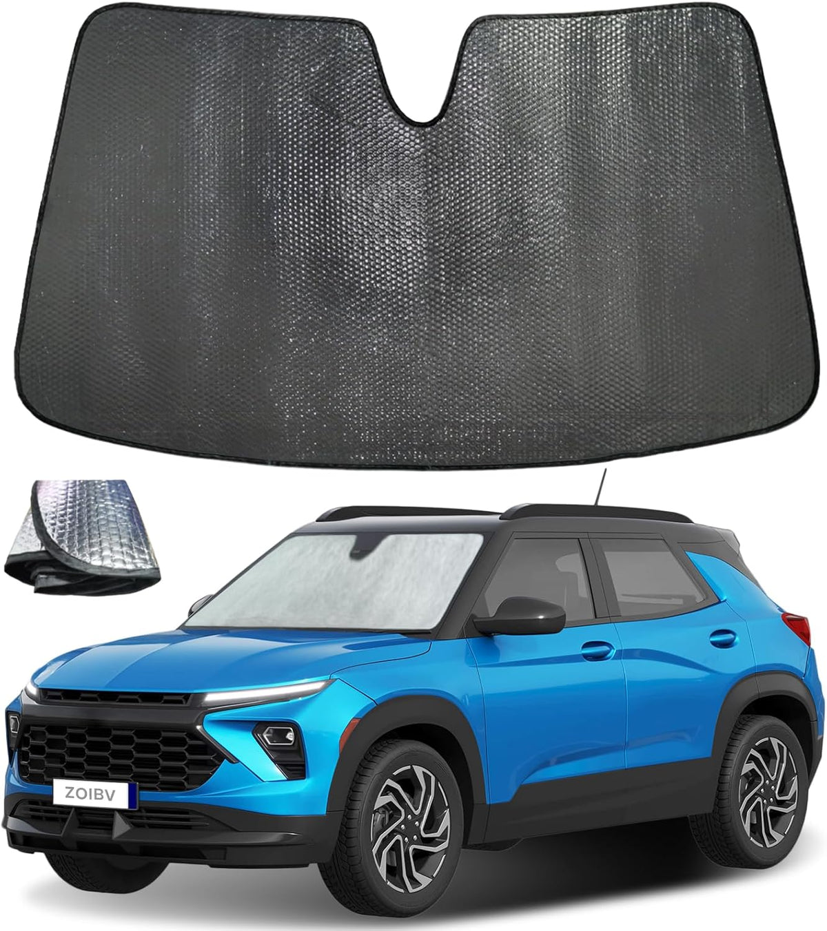 Windshield Sun Shade for Chevrolet Chevy Trailblazer 2021-2024 - 5-Layer Bubble Foldable Front Window Shade Sun Visor Accessories - Blocks Heat & UV Rays